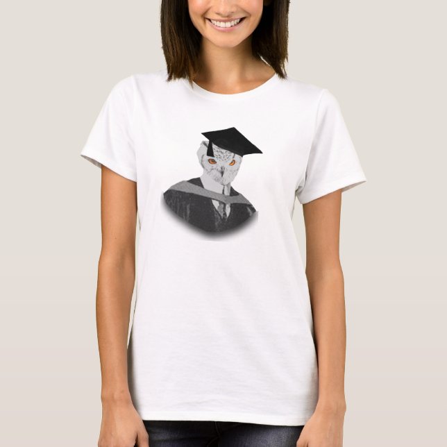 Camiseta adaptable del búho de la graduación (Anverso)