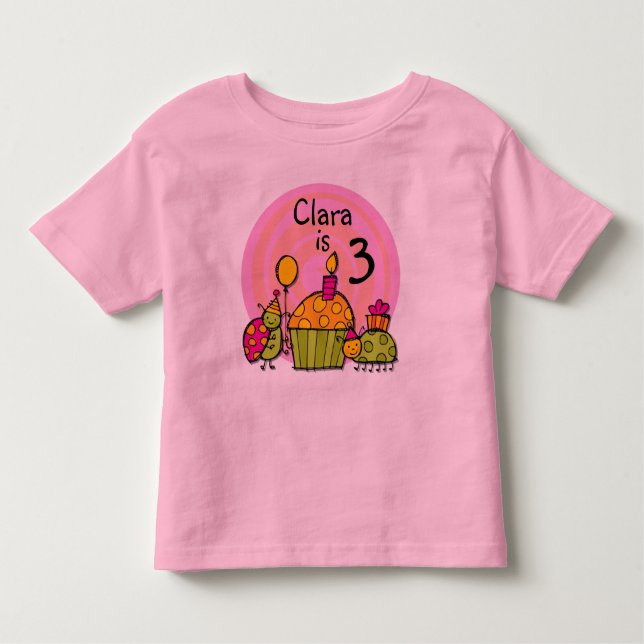 Camiseta adaptable del cumpleaños de la magdalena (Anverso)