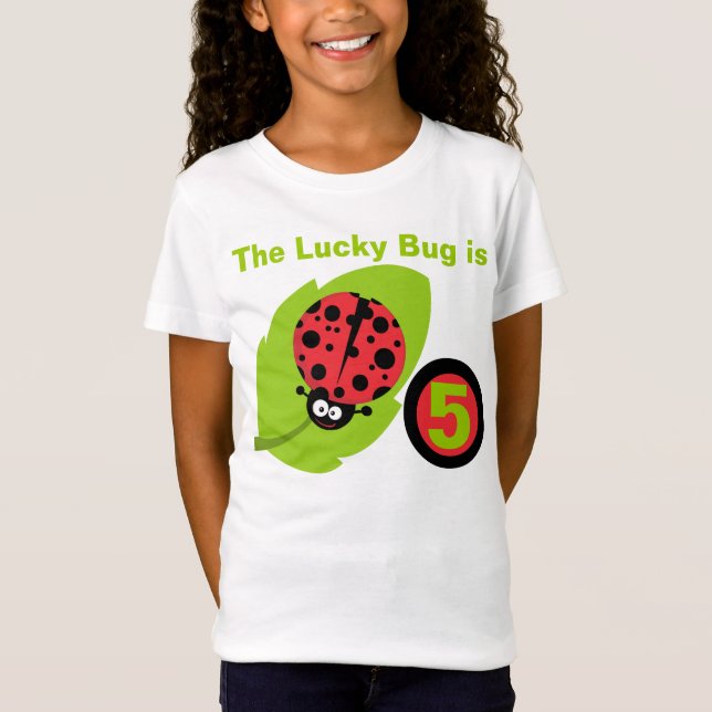 Camiseta adaptable del cumpleaños de la mariquita (Anverso)
