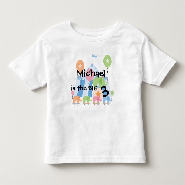 Camiseta adaptable del cumpleaños de los elefantes (Anverso)