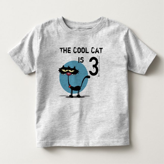 Camiseta adaptable del cumpleaños del gato fresco (Anverso)