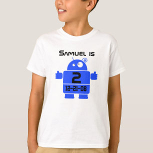 Camiseta adaptable del cumpleaños del robot