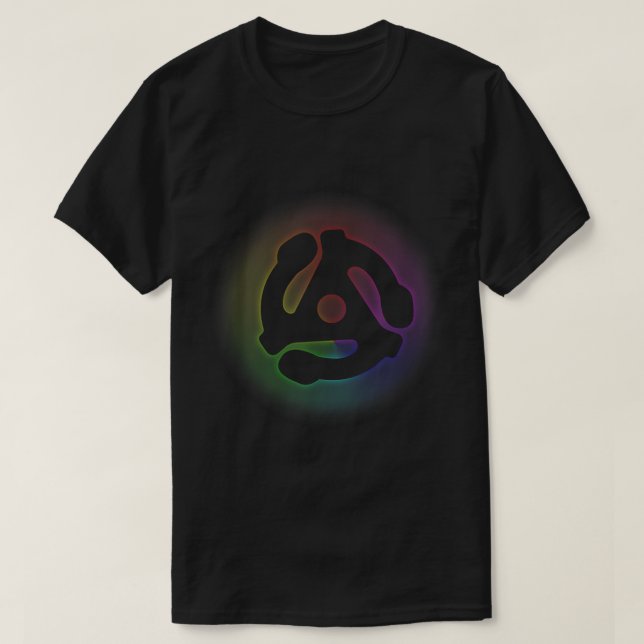 Camiseta Adaptador de 45 RPM Rainbow Electronic Dance Music (Diseño del anverso)
