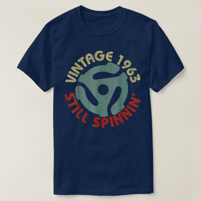 Camiseta Adaptador de registro de vinilo de 45 RPM 1963 cos (Diseño del anverso)