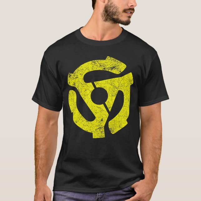 Camiseta Adaptador Dj De 45 Rpm Vinyl Turnable De Rpm (Anverso)