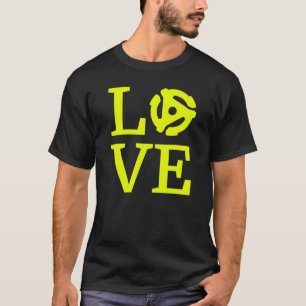 Camiseta Adaptador Retro Vinyl Record Music LOVE 45 RPM