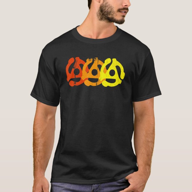 Camiseta Adaptadores de grabación de 45 RPM Retro Vinyl DJ  (Anverso)