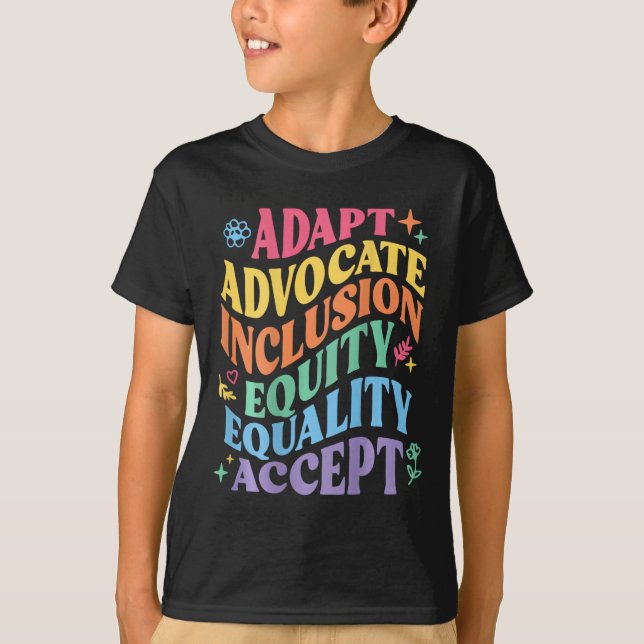 Camiseta Adaptar Propugnar Inclusión Equidad Igualdad Acept (Anverso)
