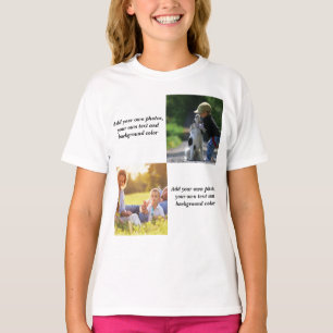 Camiseta Add your own photos, text and  background throw pi