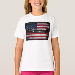 Camiseta Add your text on American flag 
