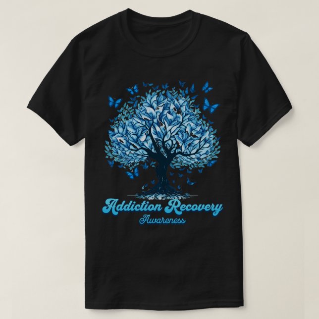 Camiseta Addication Recovery Awareness Butterfly Support 2 (Diseño del anverso)