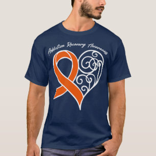 Camiseta Addication Recovery Awareness Heart Ribbon Gift Va