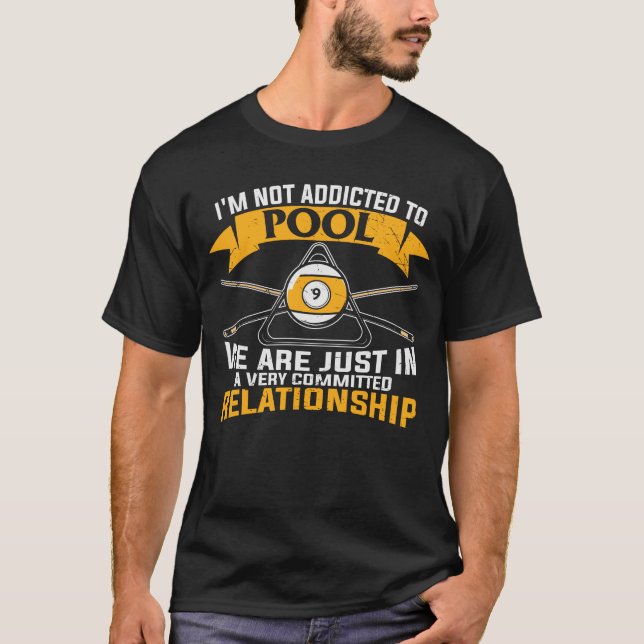Camiseta Addicted to Pool Funny Retro (Anverso)