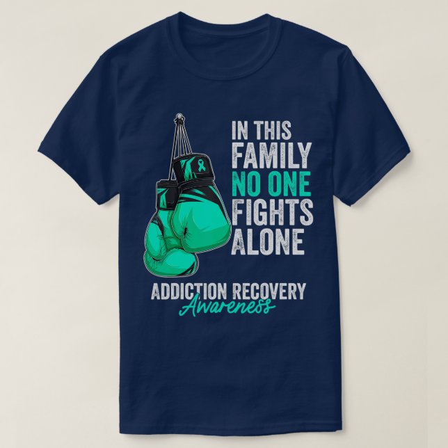 Camiseta Addiction Recovery Awareness Month Gloves Teal Rib (Diseño del anverso)