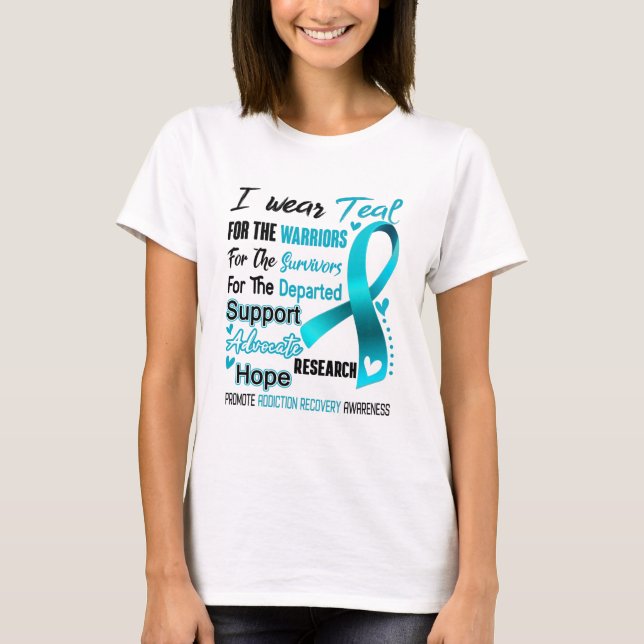 Camiseta Addiction Recovery Awareness Month Ribbon Gifts (Anverso)