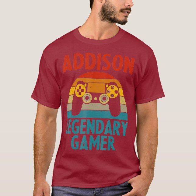 Camiseta ADDISON Gift Name Personalized Funny Gaming Geek (Anverso)