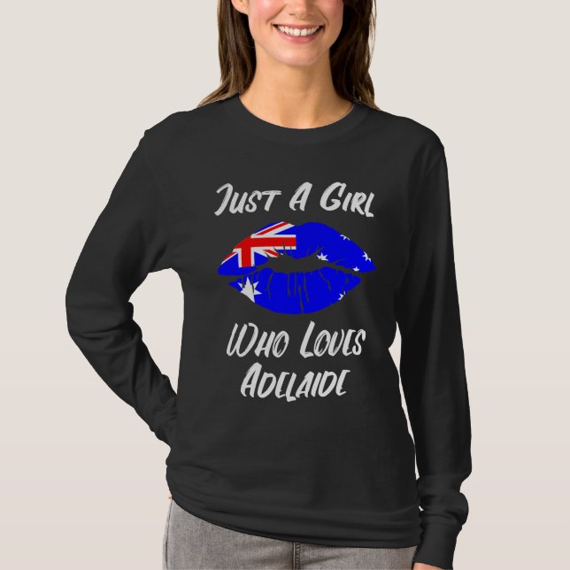 Camiseta Adelaide Lips Mouth Love Australian Flag (Anverso)