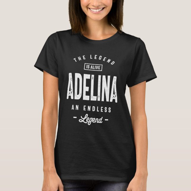 Camiseta Adelina Nombre personalizado Regalo de cumpleaños (Anverso)