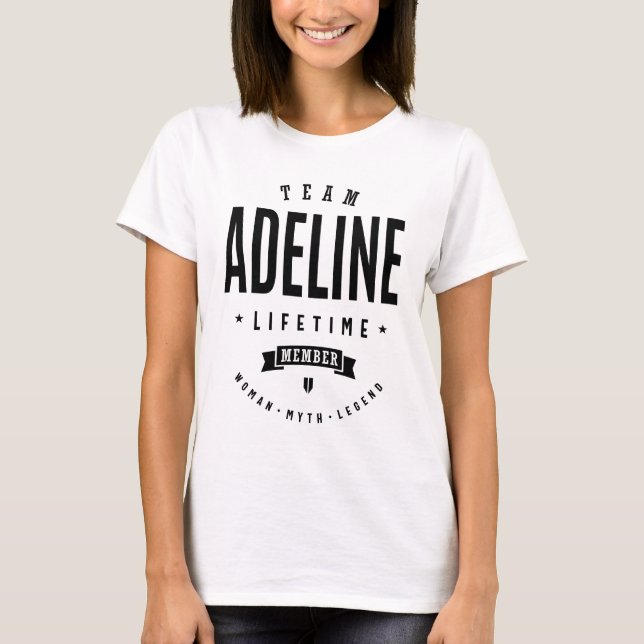 Camiseta Adeline Nombre Personalizado Cumpleaños (Anverso)