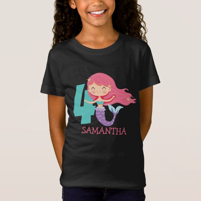 Camiseta Adella - Hermana mayor de Ariels 4 cumpleaños T-Sh (Anverso)