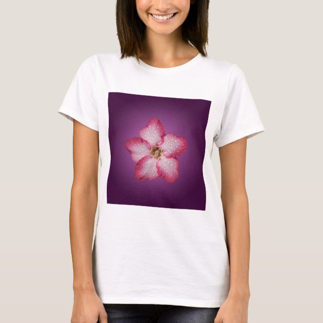 Camiseta Adenium Flor de Flora Gradiente Violeta Rosa (Anverso)