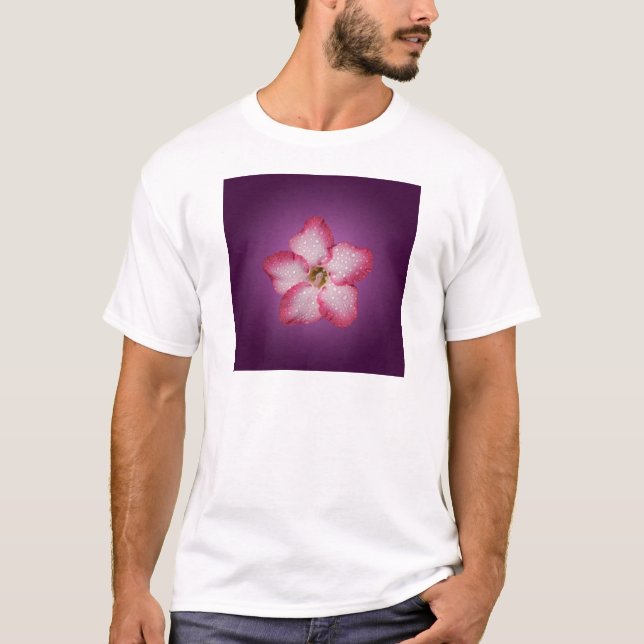 Camiseta Adenium Flor Rosa Flora Gradiente Violeta (Anverso)
