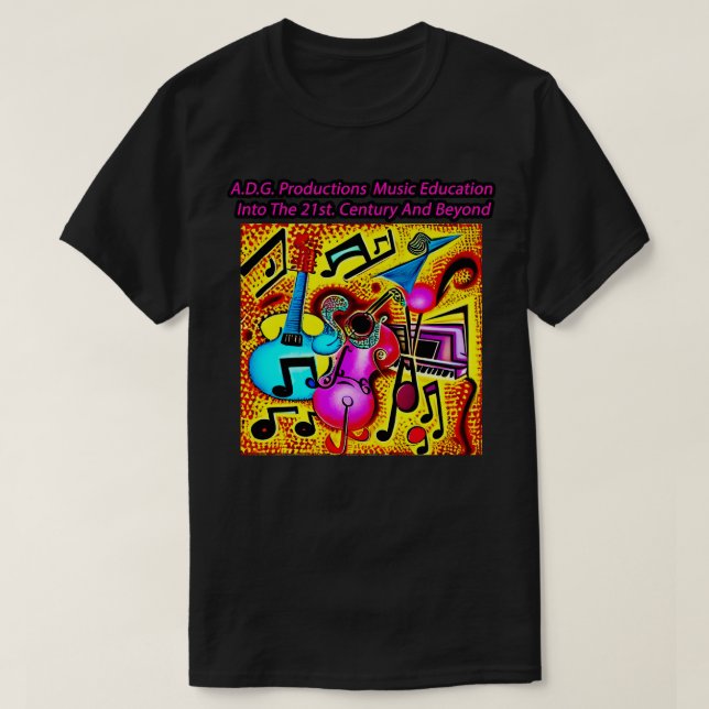 Camiseta ADG Producciones mercadería funky groove musical (Diseño del anverso)