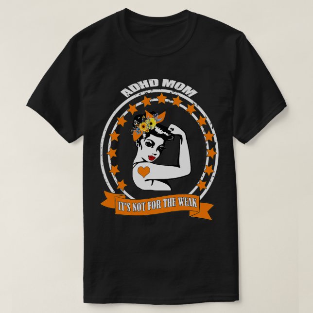 Camiseta Adhd Awareness Mom Warrior (Diseño del anverso)