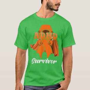 Camiseta ADHD Awareness Month Women Survivor Orange Ribbon 