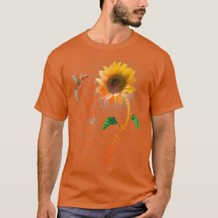 Camiseta ADHD Awareness Orange Sunflower Hummingbird