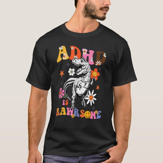 Camiseta Adhd Es Impresionante Chicas De Niños Y Dinosaurio (Anverso)