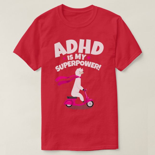 Camiseta ADHD is My Superpower Llama (Diseño del anverso)