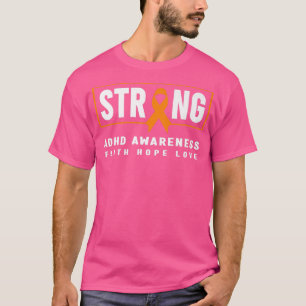 Camiseta ADHD Strong Shirt - Orange Ribbon, ADHD Awareness 