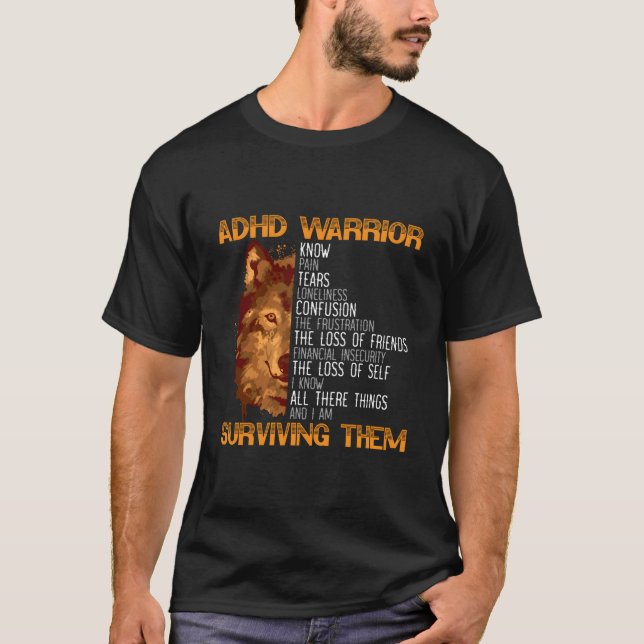 Camiseta Adhd Warrior Embrace Neurodiversity Adhd Awareness (Anverso)
