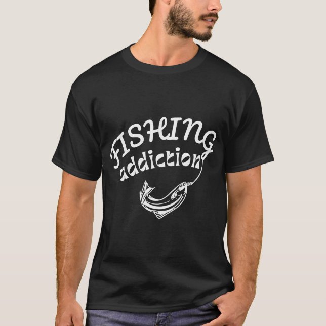 Camiseta adicción a la pesca (Anverso)