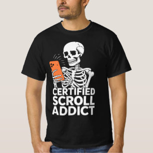 Camiseta Adicción Divertida al Teléfono – Adicto Certificad