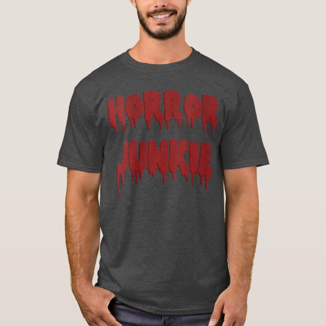 Camiseta Adicta a Películas de Terror para Mujeres Salpicad (Anverso)