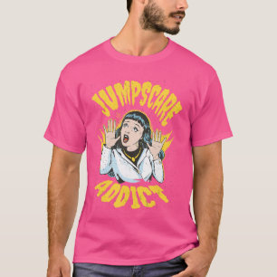 Camiseta Adicto a Jumpscare Arte Pop Retro Fan de Películas