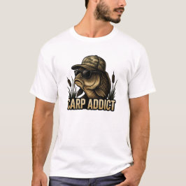 Camiseta Adicto a la carpa Aventura divertida de pesca