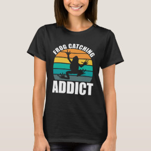 Camiseta Adicto a la caza de ranas anfibias Caza de ranas