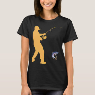 Camiseta Adicto a la pesca – Silueta de pescador con trucha