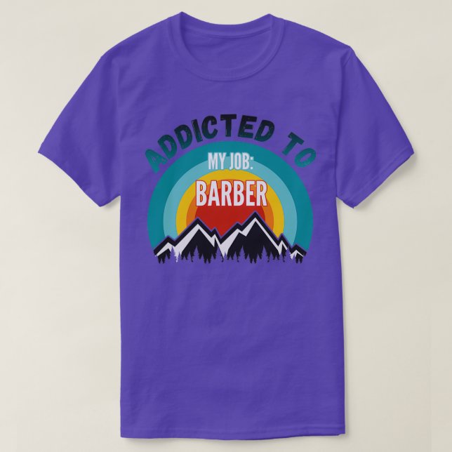 Camiseta Adicto a mi Barber laboral (Diseño del anverso)