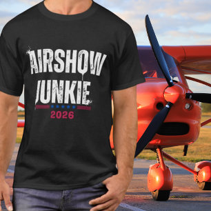 Camiseta ‘ADICTO AL AIRSHOW’ Tipografía, Aviación, Año Pers