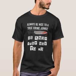 Camiseta Adicto al crimen real dice qué no hacer Investiga