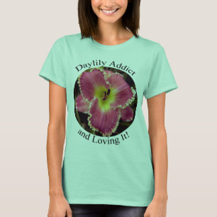 Camiseta Adicto al Daylily y amor de él con rosa