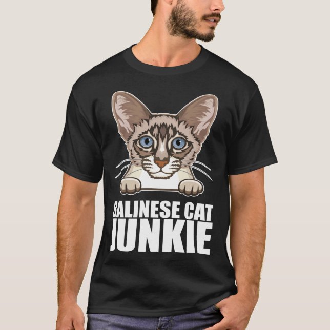 Camiseta adicto al gato balinés  1 (Anverso)