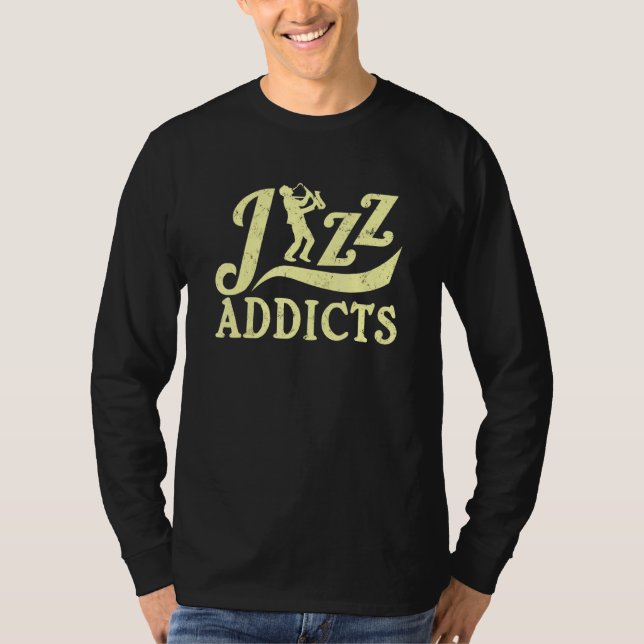 Camiseta Adicto de jazz saxofón (Anverso)