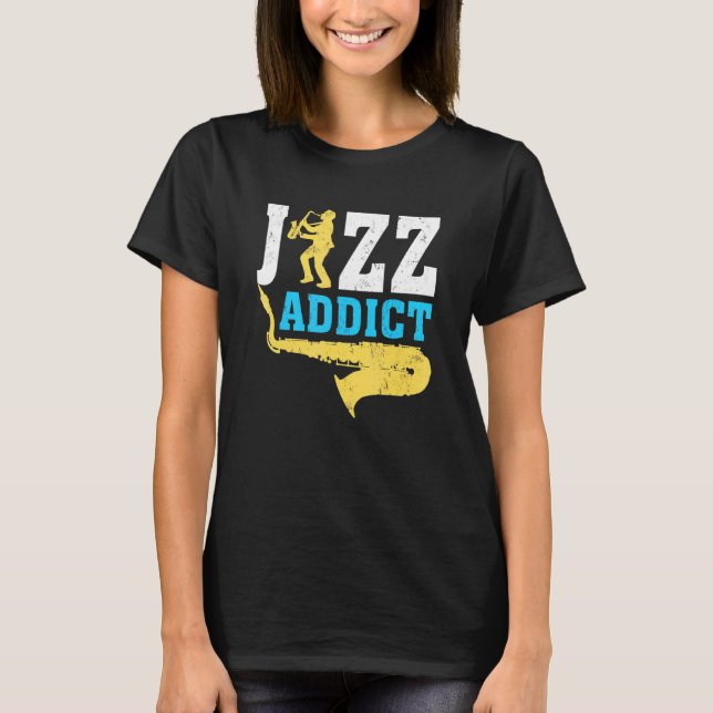 Camiseta Adicto de jazz saxofón (Anverso)