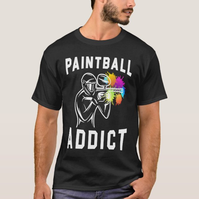 Camiseta Adicto de Paintball de Airsoft Paintballer (Anverso)