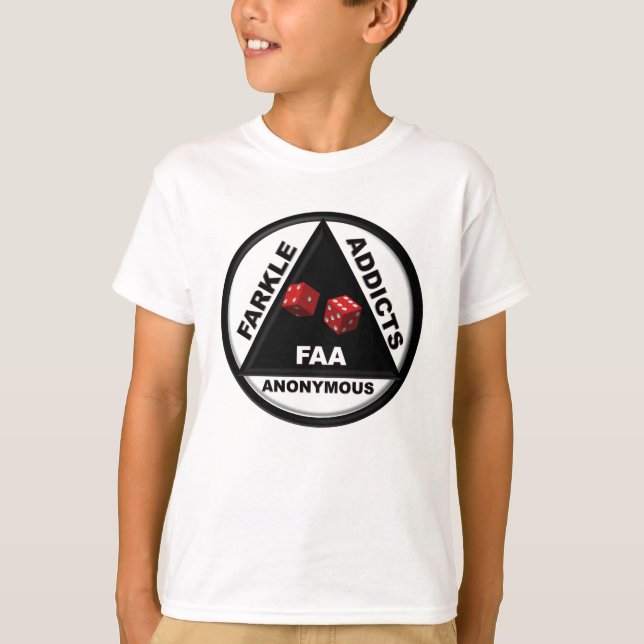 Camiseta Adictos a Farkle anónimos (versión 2010) (Anverso)